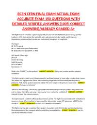 BCEN CFRN Final Exam: Practice Questions and Answers
