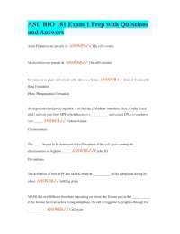 ASU BIO 181 Exam 1 Prep with Questions and Answers