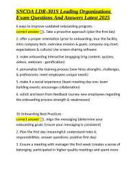 SNCOA LDR-301S Leading Organizations Exam Questions And Answers: Onboarding Best Practices