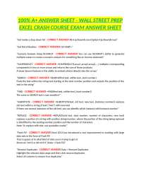 Excel Crash Course Exam Answer Sheet: Essential Shortcuts, Functions, and Tips