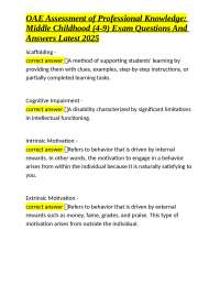 OAE Middle Childhood (4-9) Exam: Questions & Answers