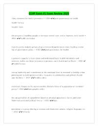 CCHP Exam #1 Review: Key Concepts and Definitions for Health Promotion