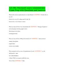 AZ-104: Microsoft Azure Administrator Exam Prep with Questions and Answers