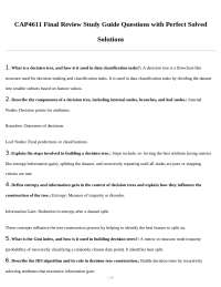 CAP4611 Final Review Study Guide: Decision Trees, Random Forests, and Model Evaluation
