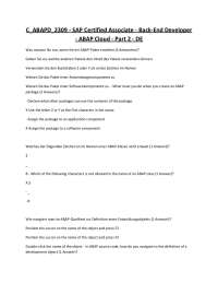 SAP Certified Associate - ABAP Cloud: Practice Questions & Answers