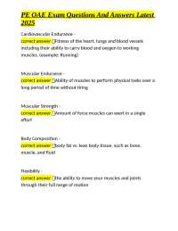 PE OAE Exam Questions and Answers: Comprehensive Guide to Physical Education Concepts