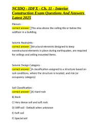 NCIDQ IDFX - Chapter 11: Interior Construction Exam Questions and Answers