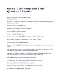Idioms - Court Interpreters Exam: Questions & Answers