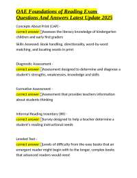 OAE Foundations of Reading Exam: Questions and Answers