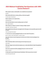 Food Safety Test Questions and Answers for Walmart Employees