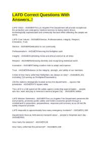 Los Angeles Fire Department (LAFD) - Questions and Answers