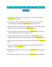 HAZMAT Exam Study Guide Questions and Answers