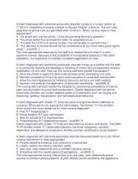 Personality Disorders: Multiple Choice Questions and Answers