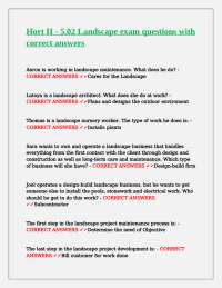 Landscape Exam Questions and Answers