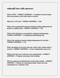 Food Safety Quiz with Answers: A Guide to Safe Food Handling Practices