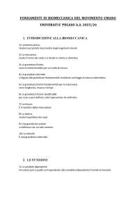 BIOMECCANICA DEL MOVIMENTO UMANO - SCIENZE MOTORIE PEGASO 2025  Domande e Risposte esame