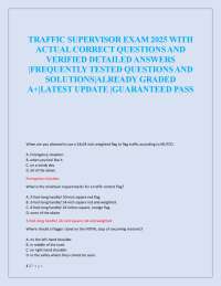Traffic Supervisor Exam 2025: Questions and Answers