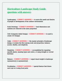 Horticulture Landscape Study Guide: Questions and Answers