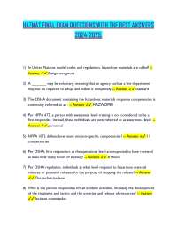 HAZMAT Final Exam Questions and Answers: 2024-2025