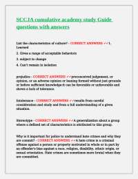 SCCJA Cumulative Academy Study Guide: Questions and Answers