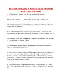 Practice RD Exam Questions and Answers