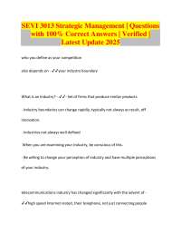 Strategic Management: SEVI 3013 Questions and Answers