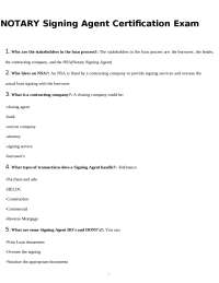Notary Signing Agent Certification Exam: Guide for Loan Signing Professionals
