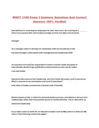 MNGT 3100 Exam 3: Leadership, Influence, and Motivation