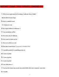 Notary Exam 2025 Update: Comprehensive Guide with Graded Questions and Answers