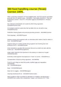 Food Handling Course (Texas): Questions and Answers