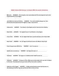 Six Sigma Yellow Belt Exam with Solutions: A Comprehensive Guide to Process Improvement