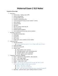 Maternal Exam 2 SLS Notes
