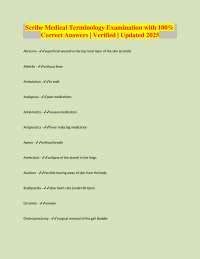 Medical Terminology Examination: Definitions and Abbreviations