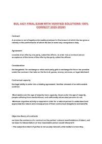BUL 4421 FINAL EXAM WITH VERIFIED SOLUTIONS 100% CORRECT 2025-2026!!