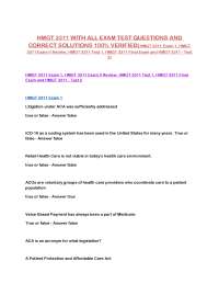HMGT 3311 Exam Questions and Answers: Healthcare Management