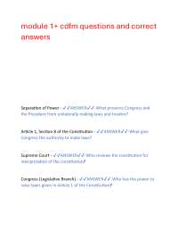 US Government: Separation of Powers and Budget Process - Questions and Answers