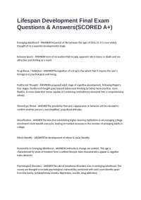 Lifespan Development Final Exam Questions & Answers