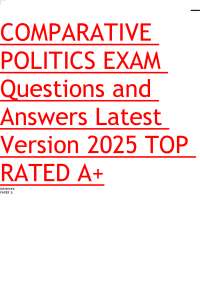 Comparative Politics Exam Questions and Answers: US and UK