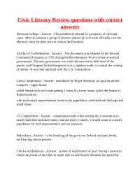 US Government and Civics Review Questions and Answers
