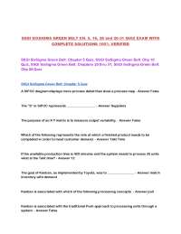 SSGI SixSigma Green Belt Quiz Exam: Chapters 5, 16, 20-31, and 28