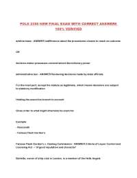 POLS 2350 Final Exam Review: Administrative Law and Torts in Canada