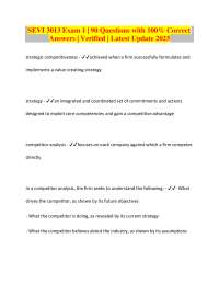 SEVI 3013 Exam 1 | 90 Questions with 100% Correct Answers | Verified | Latest Update 2025