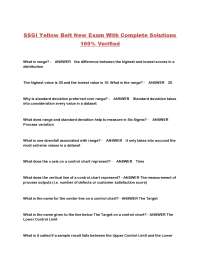 Six Sigma Yellow Belt Exam: Concepts and Solutions