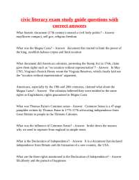 US History and Government: Civic Literacy Exam Study Guide