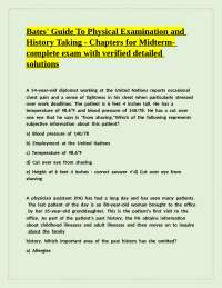 Bates' Guide To Physical Examination and History Taking - Chapters for Midterm exam