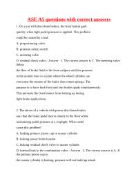 Automotive Brake System Multiple Choice Questions and Answers