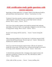 ASE Certification Study Guide Questions and Answers: Automotive Mechanics