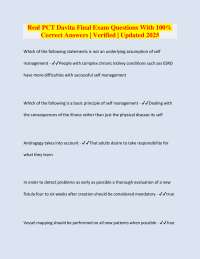 Davita Final Exam: Self-Management, Vascular Access, Dialysis & Patient Care