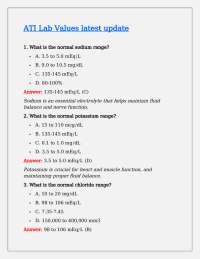 ATI Lab Values: Normal Ranges and Definitions