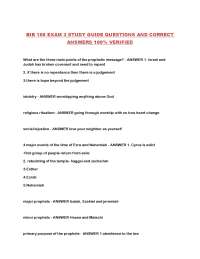 BIB 106 Exam 3 Study Guide: Prophets and the Old Testament